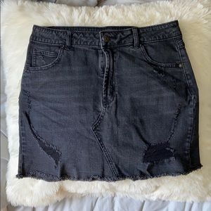 Black Denim Skirt